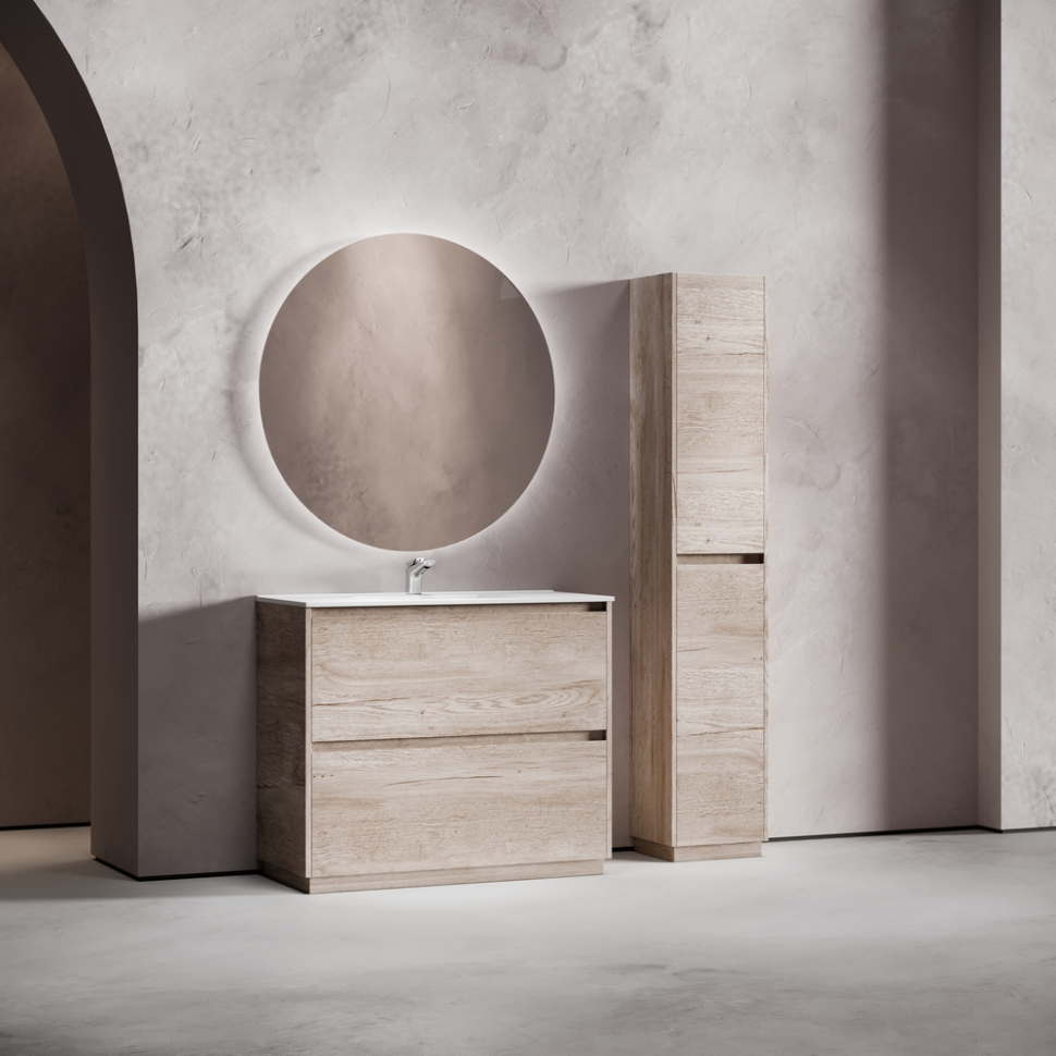 Тумба напольная под раковину SANCOS Libra Floor, дуб галифакс натуральный 990х450х840 мм, LB100FEG