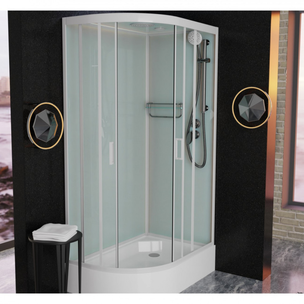 Душевая кабина Frank F412/1R М White 120x80 матовое стекло, 20030