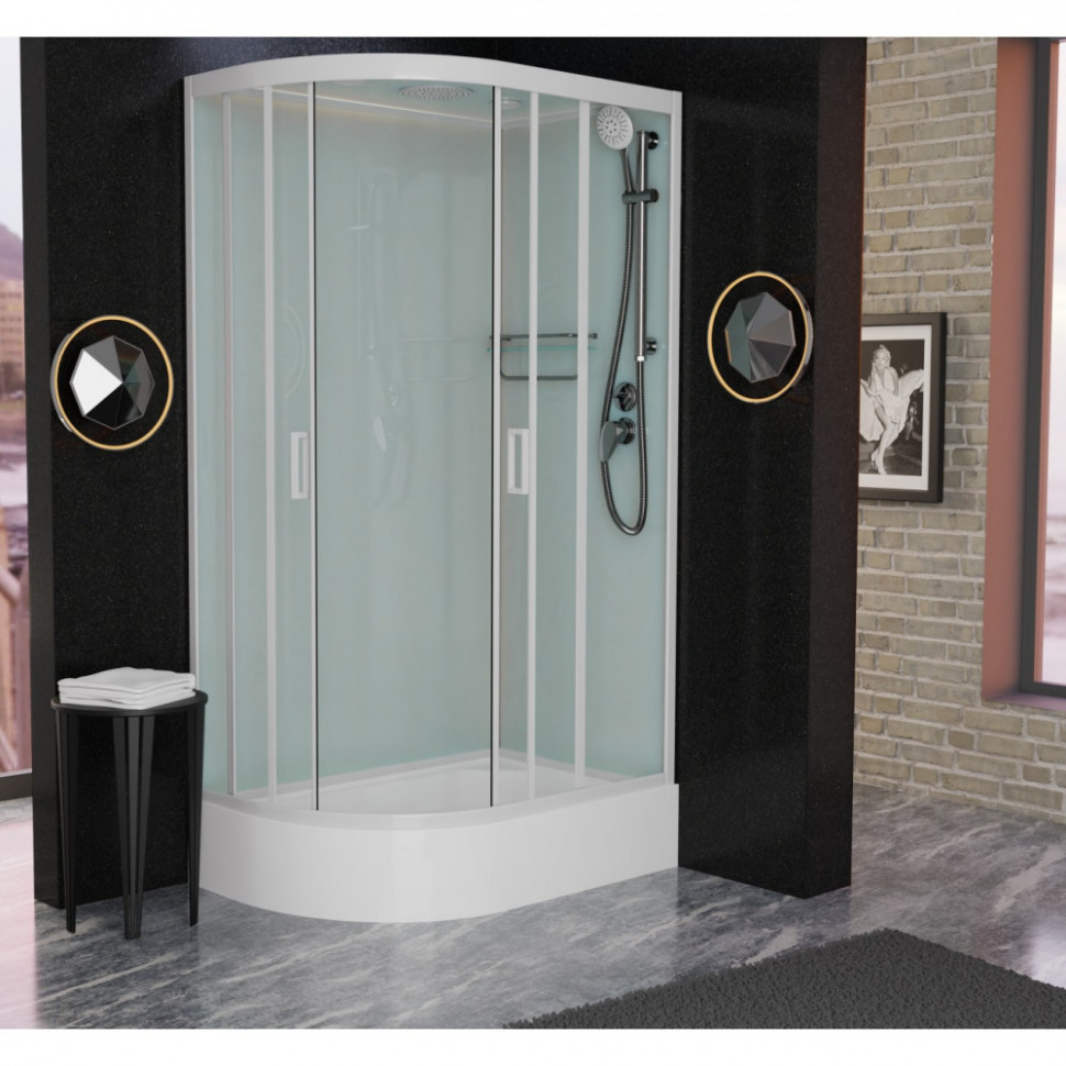 Душевая кабина Frank F412/1R М White 120x80 матовое стекло, 20030
