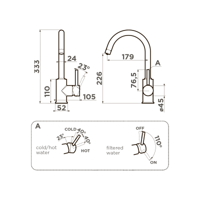 Смеситель для кухни Omoikiri Shinagawa 2 Plus-SA латунь/бежевый, 4994408