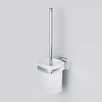 Ершик для унитаза AM.PM Gem A9033400 со стеклянной настенной подставкой, хром