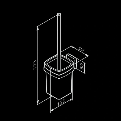 Ершик для унитаза AM.PM Gem A9033400 со стеклянной настенной подставкой, хром