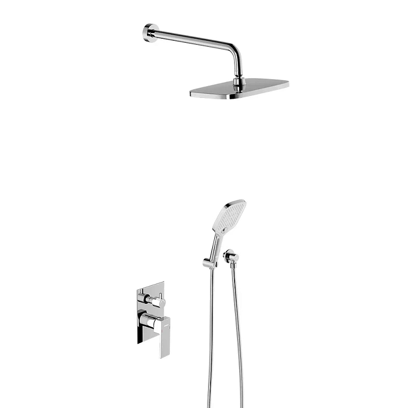 Встраиваемая душевая система Damixa Gala 953520000 хром: тропический верхний душ, ручной душ