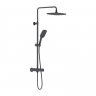Душевая система Damixa Gala 953800300 стойка с тропическим душем, термостатом, смесителем, черная матовая