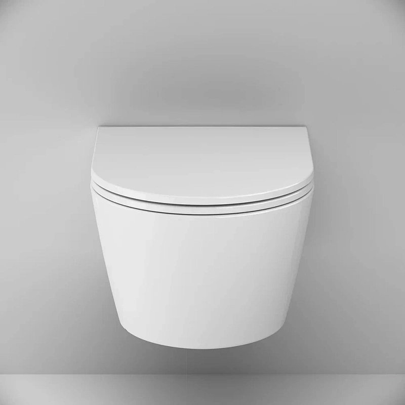 Унитаз подвесной безободковый с инсталляцией AM.PM Func IS90101.8F1701 сиденьем микролифт, белой механ. клавишей