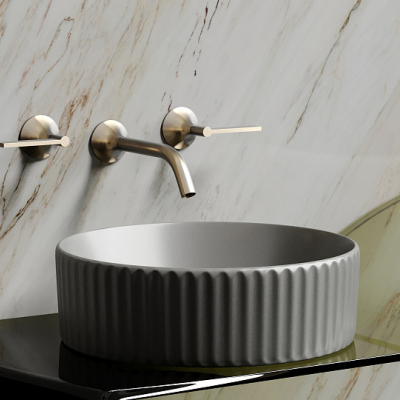 Умывальник CERAMICANOVA Element чаша накладная круглая (цвет Антрацит Матовый) CN6057MH