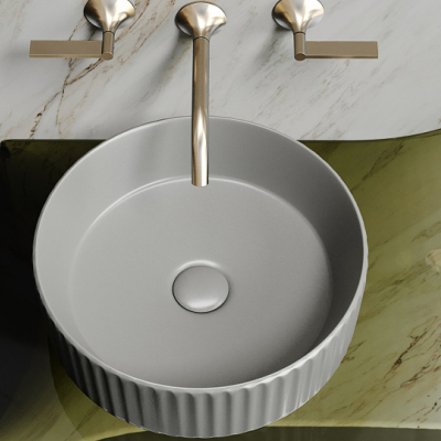 Умывальник CERAMICANOVA Element чаша накладная круглая (цвет Антрацит Матовый) CN6057MH