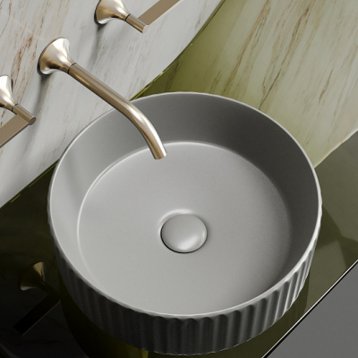 Умывальник CERAMICANOVA Element чаша накладная круглая (цвет Антрацит Матовый) CN6057MH