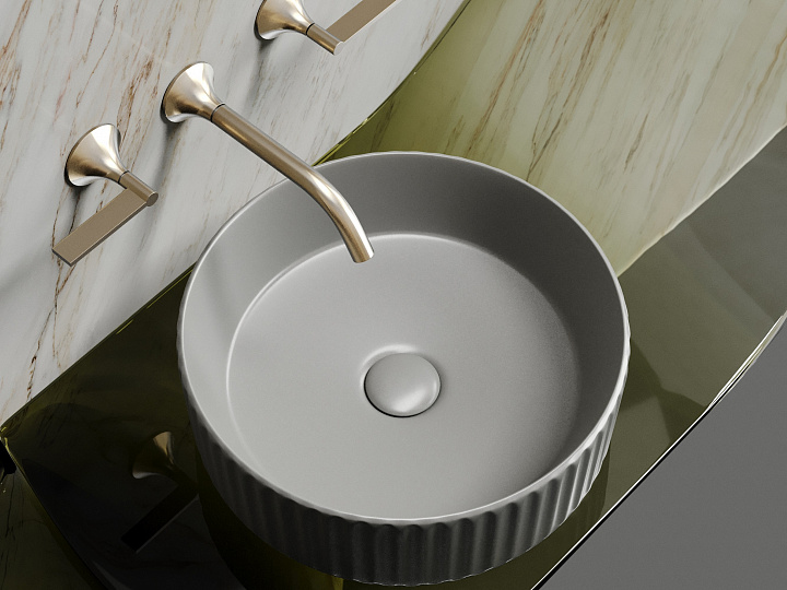 Умывальник CERAMICANOVA Element чаша накладная круглая (цвет Антрацит Матовый) CN6057MH