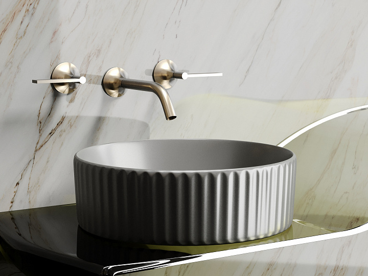 Умывальник CERAMICANOVA Element чаша накладная круглая (цвет Антрацит Матовый) CN6057MH