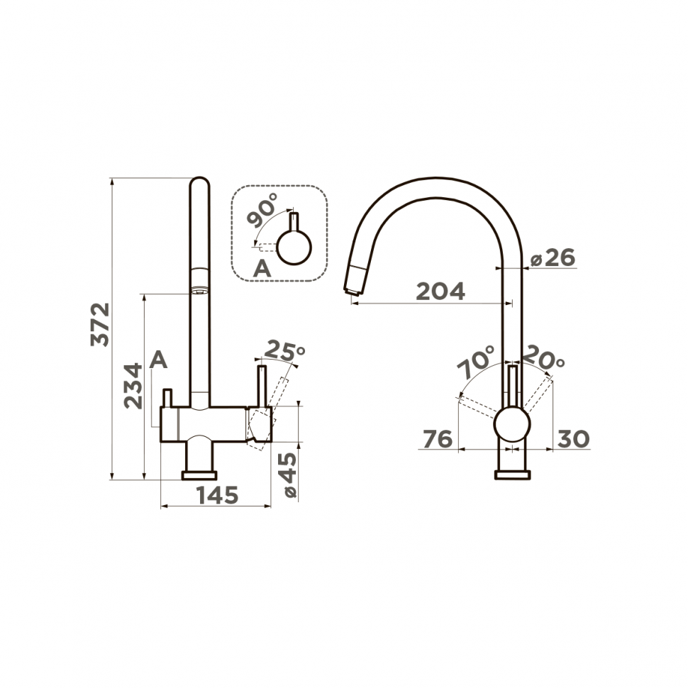 Смеситель для кухни Omoikiri Yamada-P-SA латунь/бежевый, 4974286