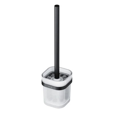 Ершик для унитаза AM.PM Func A8F33322 со стеклянной настенной подставкой, черный