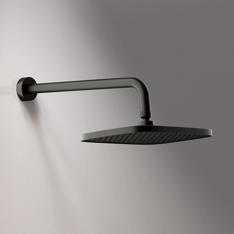 Встраиваемая душевая система Damixa Gala 953510300 черная: тропический верхний душ, ручной душ, излив