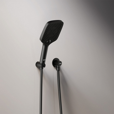 Встраиваемая душевая система Damixa Gala 953510300 черная: тропический верхний душ, ручной душ, излив