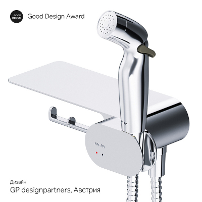 Гигиенический душ со смесителем AM.PM Like F0202600 хром встраиваемый, полка, шланг 1200, держатель туалетной бумаги