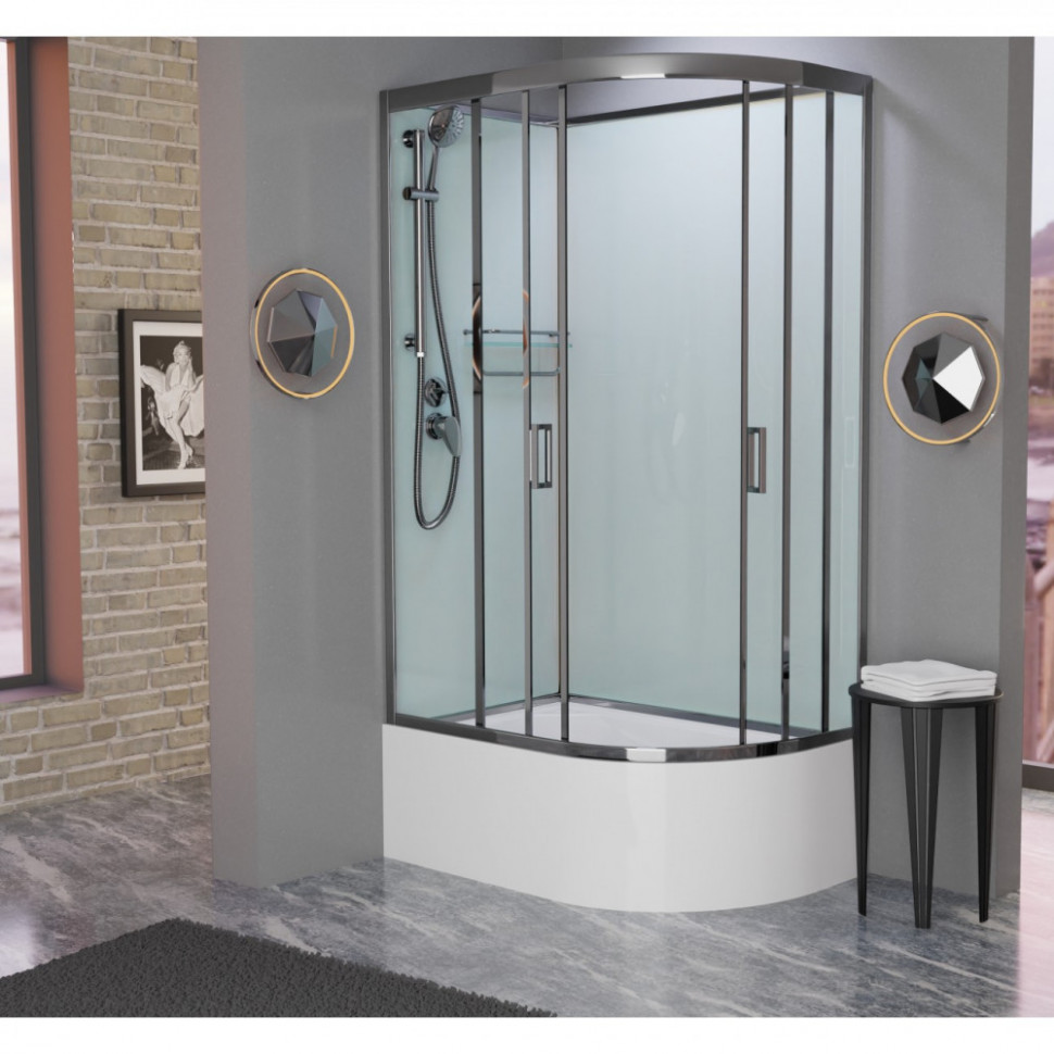 Душевая кабина Frank F412/2 L Brilliant без крыши 120x80 см, 188009