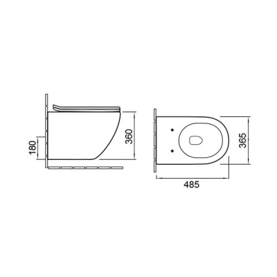 Унитаз подвесной Globo VT1-14S безободковый, ультратонкое сиденье soft-close