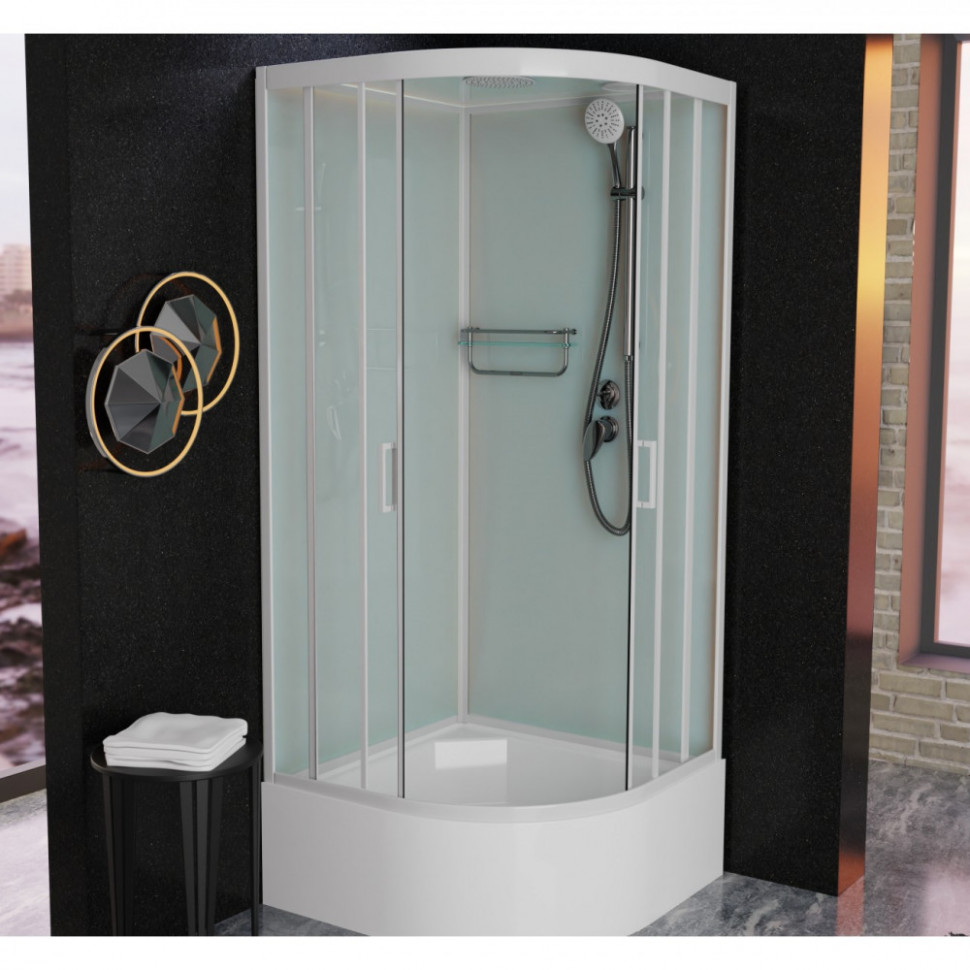 Душевая кабина Frank F400/2 М White 100x100 матовое стекло, 20034