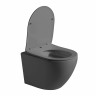 Унитаз подвесной Globo VT1-14SMA безободковый, ультратонкое сиденье soft-close, антрацит матовый