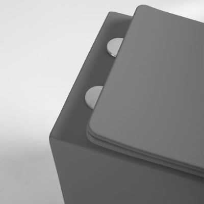 Унитаз подвесной Globo VT1-14SMA безободковый, ультратонкое сиденье soft-close, антрацит матовый