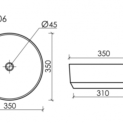 Умывальник CERAMICANOVA Element чаша накладная круглая (цвет Белый Матовый) CN6006
