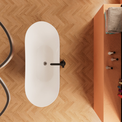 Ванна Frank F6107 Black/White 170x75 отдельностоящая, 12520