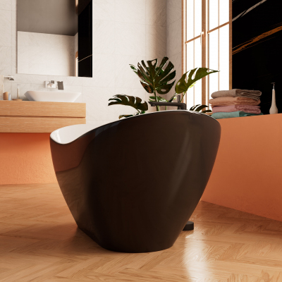 Ванна Frank F6107 Black/White 170x75 отдельностоящая, 12520