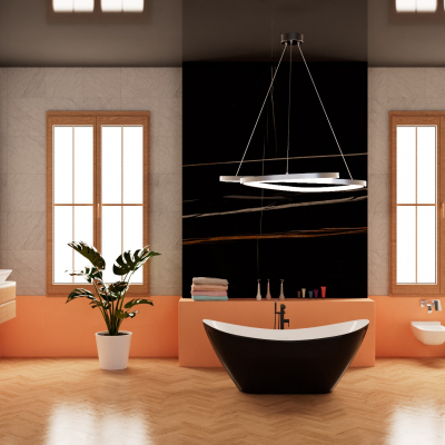 Ванна Frank F6107 Black/White 170x75 отдельностоящая, 12520