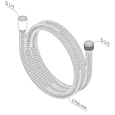 Шланг для душа 1750 AM.PM F0417C00 ребристый, хром