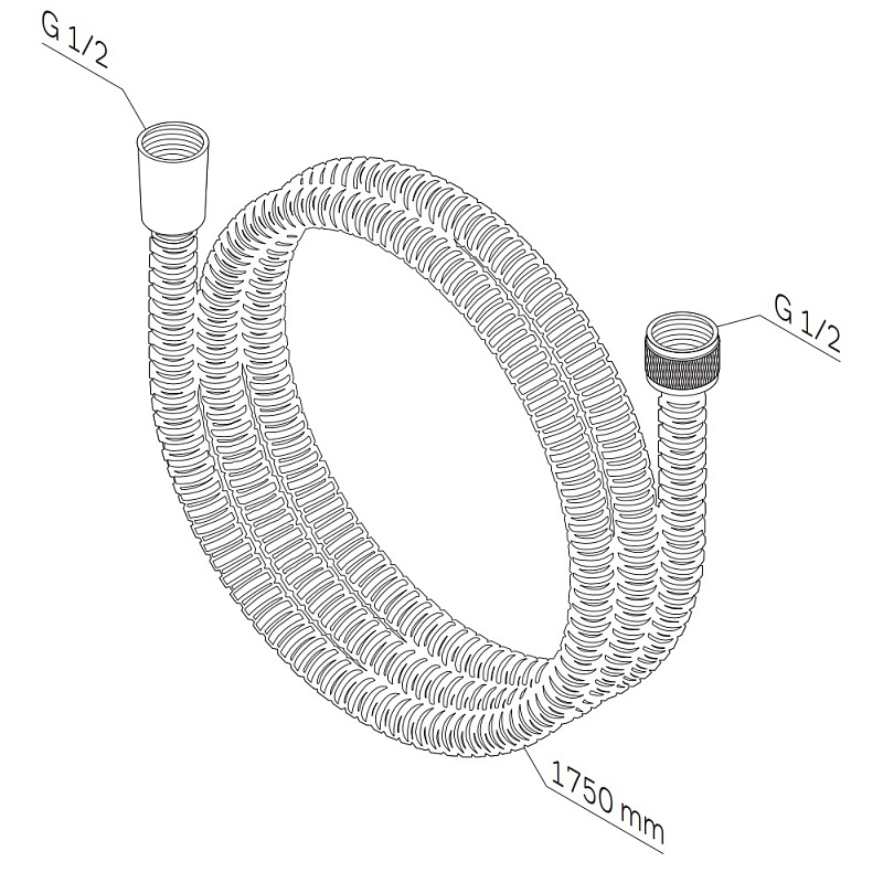 Шланг для душа 1750 AM.PM F0417C00 ребристый, хром