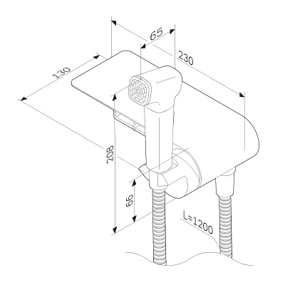 Гигиенический душ со смесителем AM.PM Func F0H8F900 хром встраиваемый, полка, шланг 1200, держатель туалетной бумаги