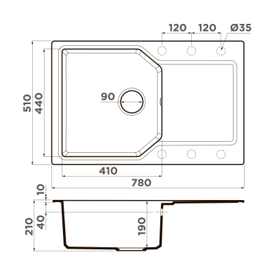 Кухонная мойка Omoikiri Yonaka 78-GR Artgranit/leningrad grey, 4993706