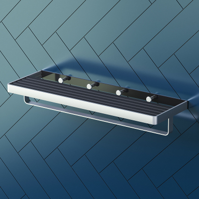 Полка для полотенец Damixa Jupiter DA7737700 с вешалкой, серебристая, черная