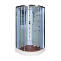 Душевая кабина DTO A 01 LED с кнопкой и гидромассажем (100x100)