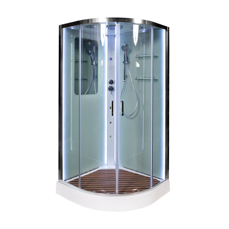 Душевая кабина DTO A 01 LED с кнопкой и гидромассажем (100x100)