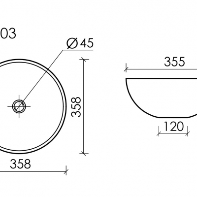 Умывальник CERAMICANOVA Element чаша накладная круглая (цвет Белый Матовый) CN6003