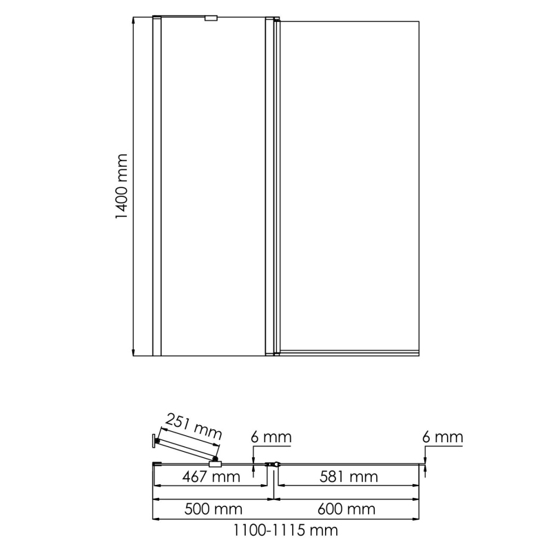 Fixed Стеклянная шторка Wasserkraft Salm 27P02-110