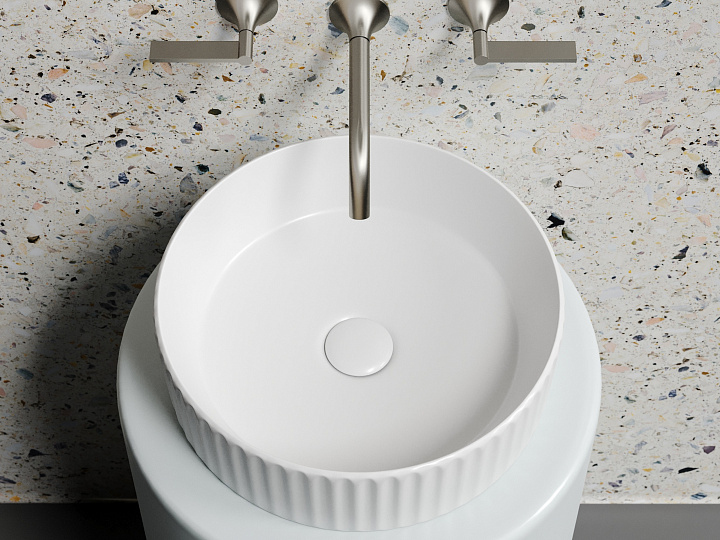 Умывальник CERAMICANOVA Element чаша накладная круглая (цвет Белый Матовый) CN6057MW
