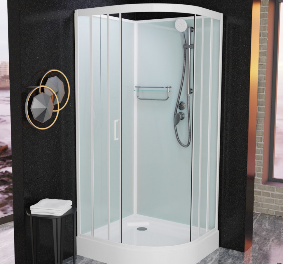 Душевая кабина Frank F408 White без крыши 80x80 см, 4080808