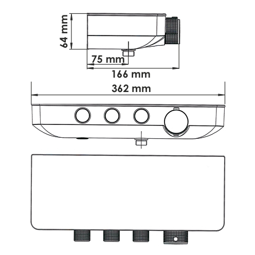 Встраиваемый комплект для душа с верхней душевой насадкой и лейкой Wasserkraft A7499.090.116.010.127.011 Thermo