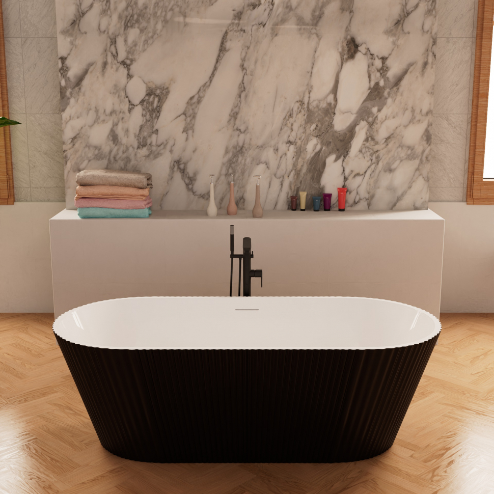 Ванна Frank F6103 Black/White 170x75 отдельностоящая, 12514