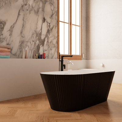 Ванна Frank F6103 Black/White 170x75 отдельностоящая, 12514