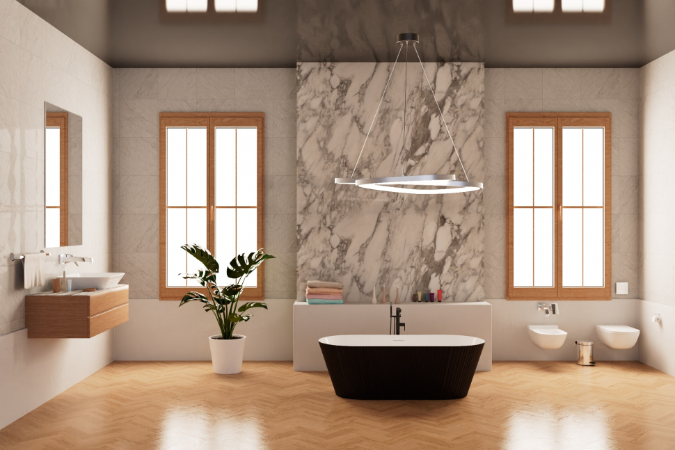 Ванна Frank F6103 Black/White 170x75 отдельностоящая, 12514