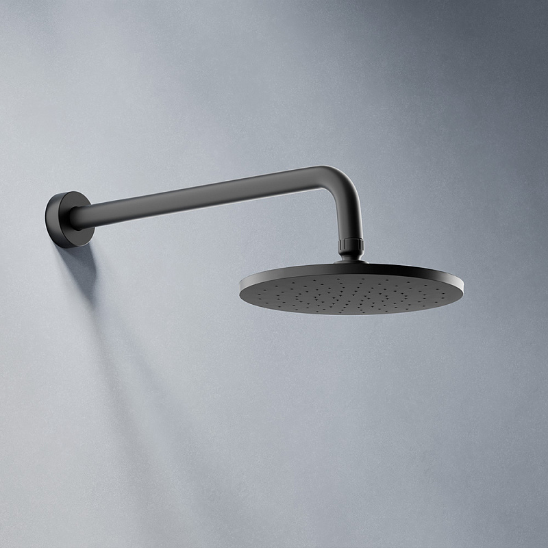 Встраиваемая душевая система Damixa Apollo 947510300 черная: тропический верхний душ, ручной душ, излив