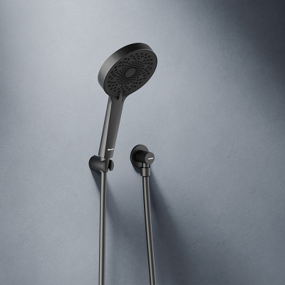 Встраиваемая душевая система Damixa Apollo 947510300 черная: тропический верхний душ, ручной душ, излив