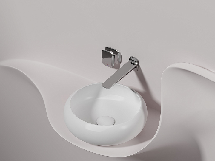 Умывальник CERAMICANOVA Element чаша накладная круглая (цвет Белый Матовый) CN6050MW