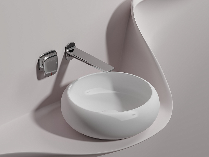 Умывальник CERAMICANOVA Element чаша накладная круглая (цвет Белый Матовый) CN6050MW