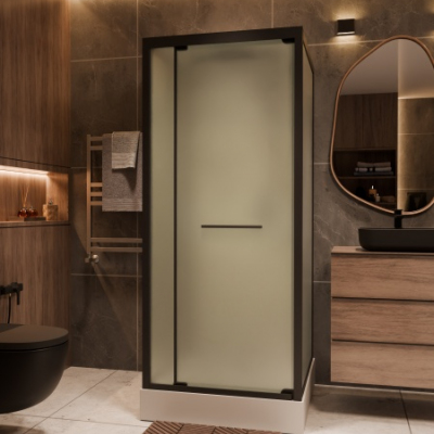 Душевая кабина Frank F401 Black 90x90 см матовое стекло, 20339