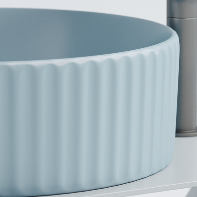 Умывальник CERAMICANOVA Element чаша накладная круглая (цвет Голубой Матовый) CN6057ML