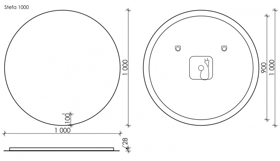Зеркало SANCOS c подсветкой Sfera, 1000 мм, SF1000